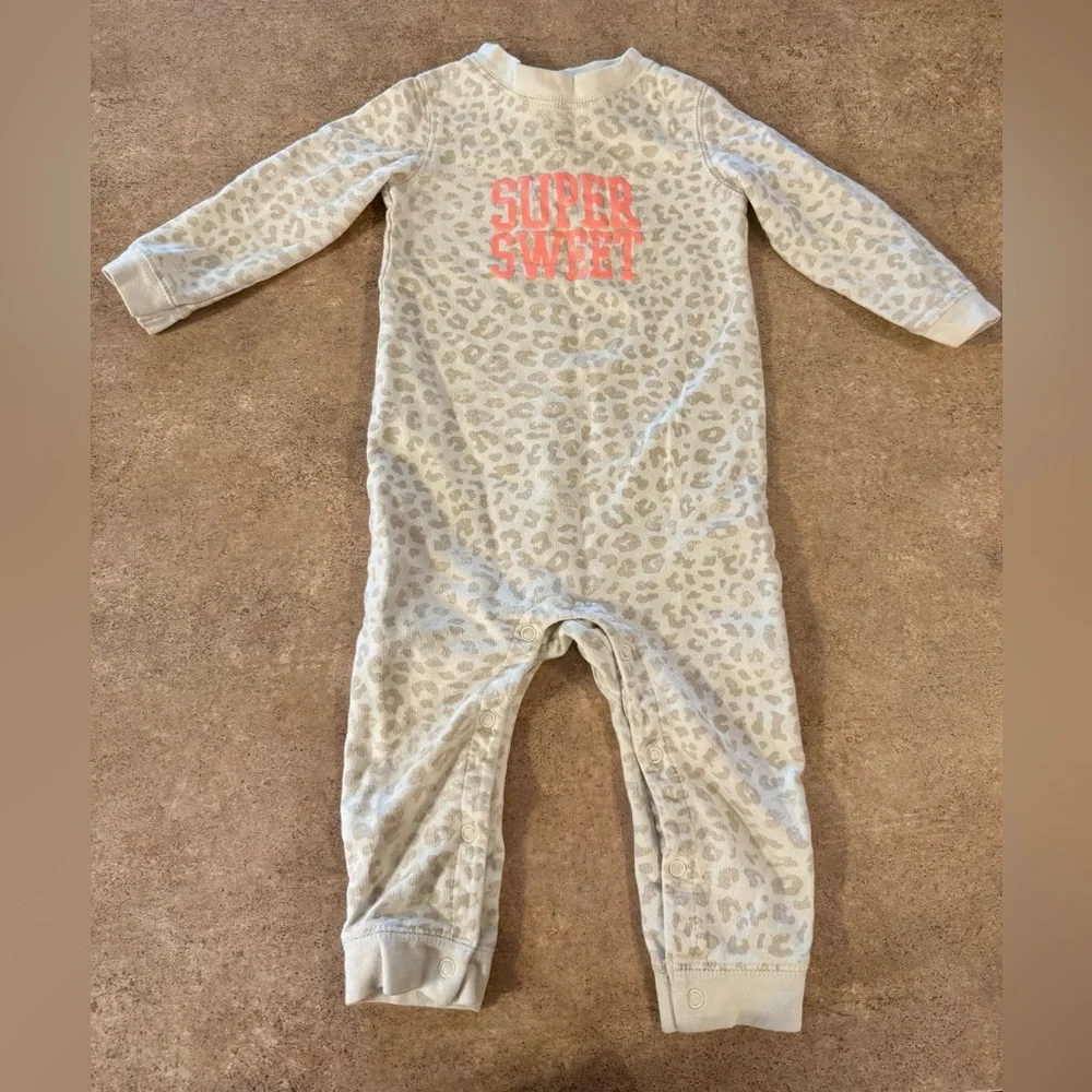 Carter's - Cream Leopard Print Kids One Piece, Size 18M